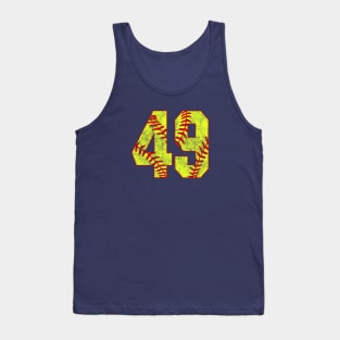 Fastpitch Softball Number 49 #49 Softball Shirt Jersey Uniform Favorite Player Biggest Fan Tank Top